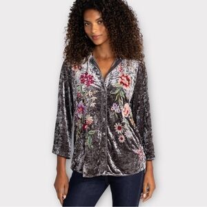 NWOT Johnny Was Colette kimono sleeve gray shirt